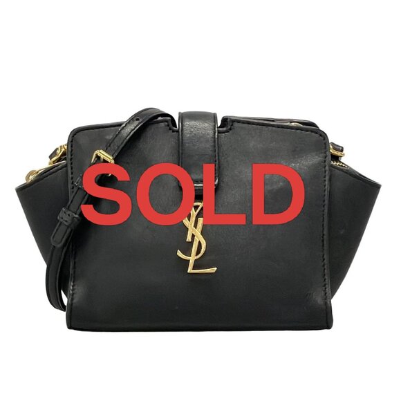 SAINT LAURENT PARIS Y Line Toy Cabas Black Leather - Shoulder Bag 769-060925 - Picture 1 of 14